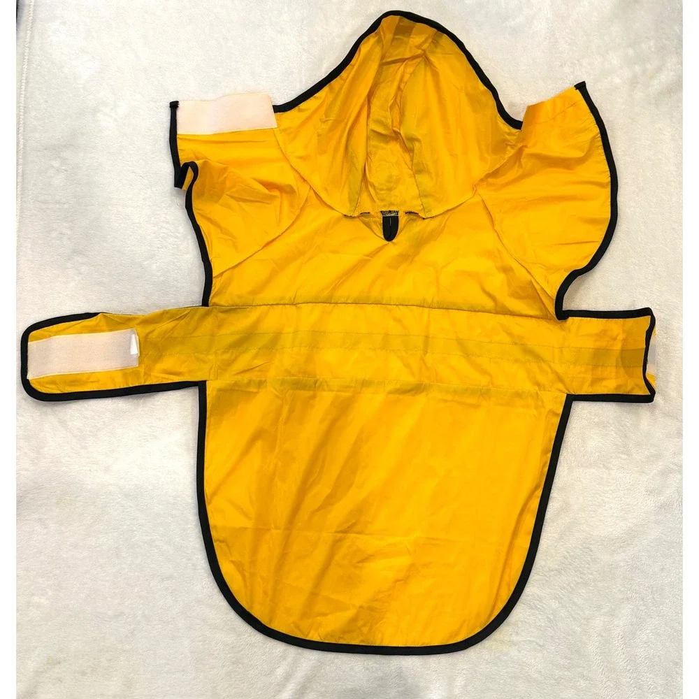 HDE Dog Raincoat Yellow Reflective‎ Hooded Poncho Pet Rain Jacket Size L